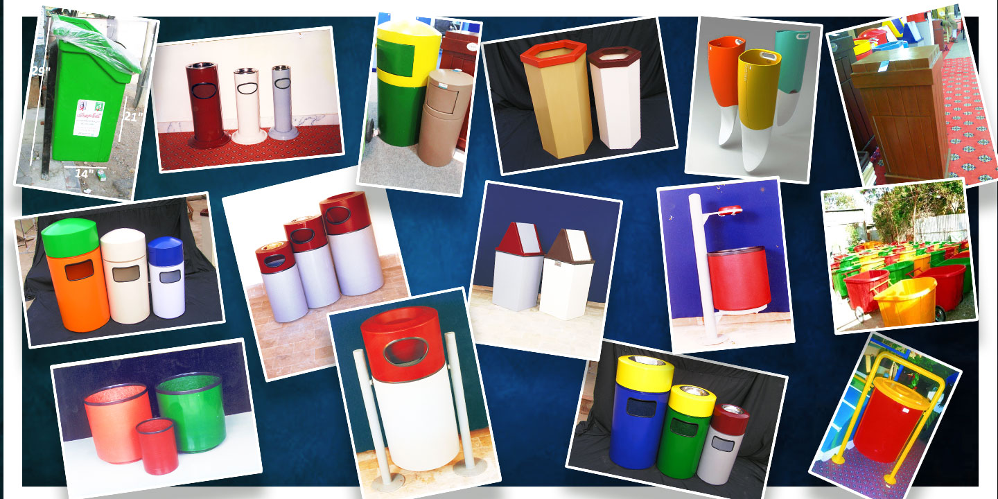Fibreglass waste bins