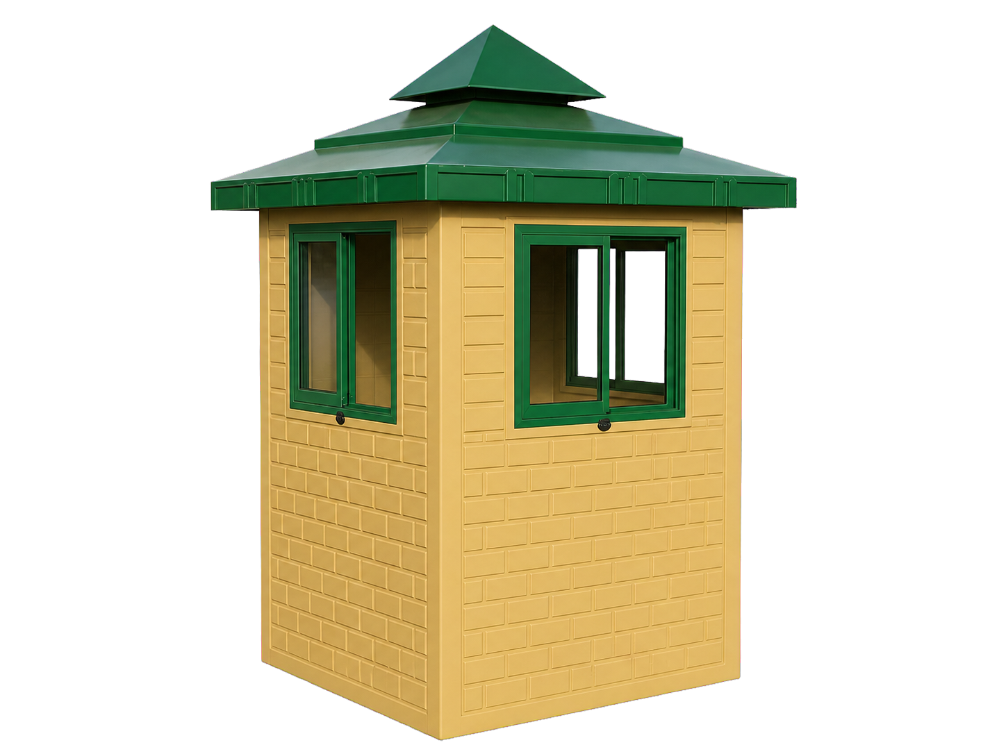 Custom fibreglass security kiosk shown in three-dimensional perspective