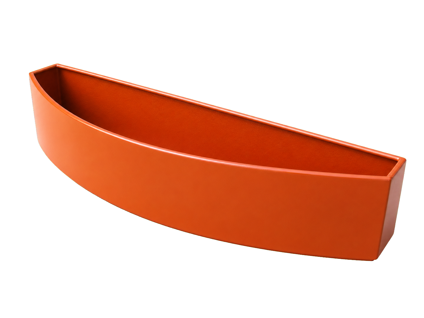Sculptural fibreglass planter shown in three-dimensional perspective